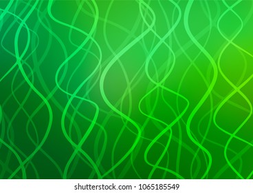 Dark Green vector indian curved texture. Geometric doodle illustration in Origami style with gradient. The pattern can be used for coloring books and pages for kids.