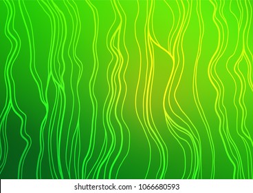 Dark Green vector indian curved background. Colorful abstract illustration with lines in Asian style. The doodle design can be used for your web site.