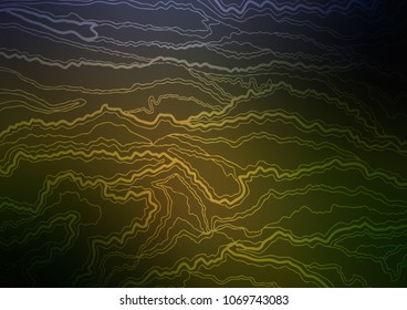 Dark Green vector indian curved pattern. Colorful abstract illustration with lines in Asian style. Brand-new style for your business design.
