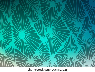 Dark Green vector indian curved pattern. Glitter abstract illustration with doodles and Zen tangles. The textured pattern can be used for website.