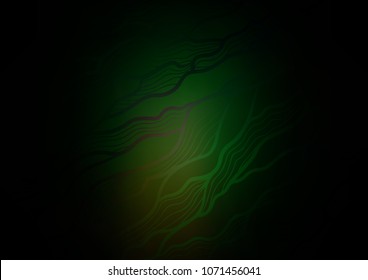 Dark Green vector indian curved pattern. A vague abstract illustration with doodles in Indian style. The pattern can be used for coloring books and pages for kids.
