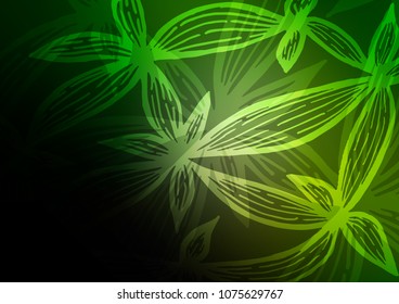 Dark Green vector indian curved template. A completely new color illustration in doodle style. The doodle design can be used for your web site.