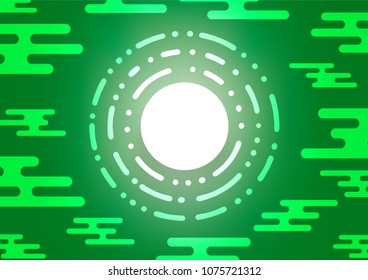 Dark Green vector indian curved pattern. Glitter abstract illustration with doodles and Zen tangles. The doodle design can be used for your web site.