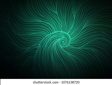 Dark Green vector indian curved template. Colorful abstract illustration with lines in Asian style. The template can be used as a background for cell phones.