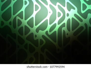 Dark Green vector indian curved background. Colorful abstract illustration with lines in Asian style. The doodle design can be used for your web site.