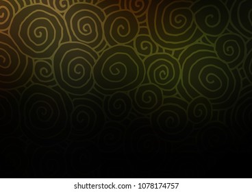 Dark Green vector indian curved template. Geometric doodle illustration in Origami style with gradient. The pattern can be used for coloring books and pages for kids.