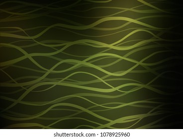 Dark Green vector indian curved template. Colorful abstract illustration with lines in Asian style. Brand-new style for your business design.