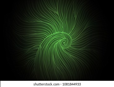 Dark Green vector indian curved background. Blurred decorative design in Indian style with Zen tangles. The template can be used as a background for cell phones.