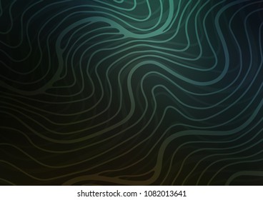 Dark Green vector indian curved background. A vague abstract illustration with doodles in Indian style. Hand painted design for web, wrapping, wallpaper.