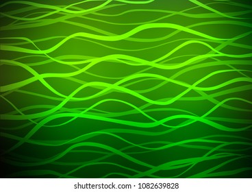 Dark Green vector indian curved texture. Blurred decorative design in Indian style with Zen tangles. Hand painted design for web, wrapping, wallpaper.