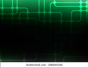Dark Green vector indian curved texture. Geometric doodle illustration in Origami style with gradient. Brand-new design for your business.