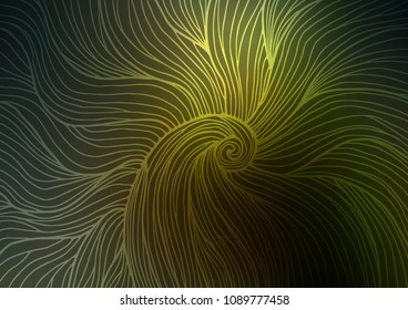 Dark Green vector indian curved background. Geometric doodle illustration in Origami style with gradient. A new texture for your design.