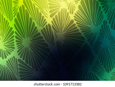 Dark Green vector indian curved pattern. An elegant bright illustration with lines in Natural style. The elegant pattern can be used as a part of a brand book.