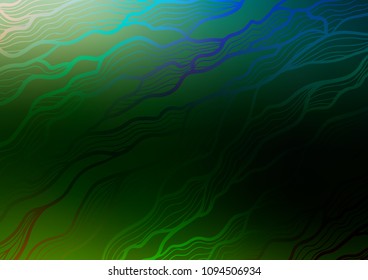 Dark Green vector indian curved background. A completely new color illustration in doodle style. Hand painted design for web, leaflet, textile.