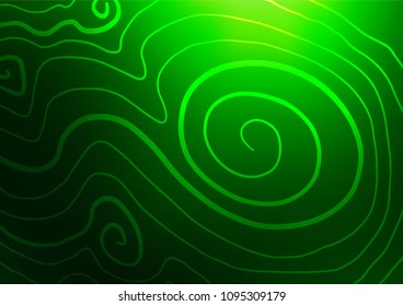 Dark Green vector indian curved texture. Decorative shining illustration with doodles on abstract template. Hand painted design for web, wrapping, wallpaper.