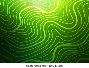 Dark Green vector indian curved template. Brand-new colored illustration in blurry style with doodles. The doodle design can be used for your web site.