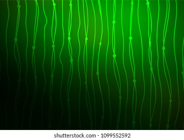 Dark Green vector indian curved background. Decorative shining illustration with doodles on abstract template. Hand painted design for web, wrapping, wallpaper.