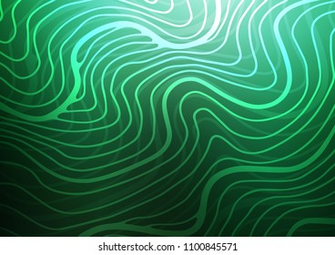 Dark Green vector indian curved pattern. Geometric doodle illustration in Origami style with gradient. The best blurred design for your business.