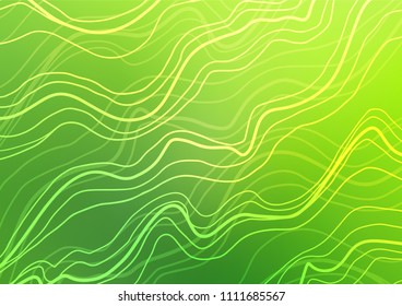 Dark Green vector indian curved texture. Geometric doodle illustration in Origami style with gradient. The doodle design can be used for your web site.