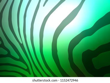 Dark Green vector indian curved texture. Ethnic elegant natural pattern with gradient. The pattern can be used for wallpapers and coloring books.