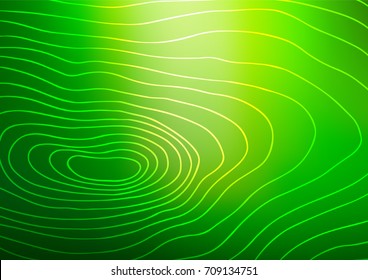 Dark Green vector indian curved background. Doodles on blurred abstract background with gradient. Hand painted design for web, flyer, textile.
