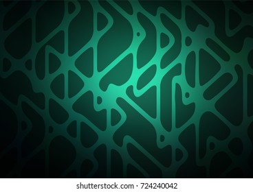 Dark Green vector indian curved background. Shining colored illustration with doodles in Zen tangle style. Brand-new design for your business.