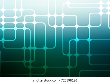 Dark Green vector indian curved template. Colorful abstract illustration with lines in Asian style. The elegant pattern can be used as a part of a brand book.