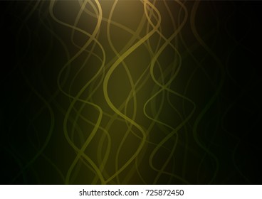Dark Green vector indian curved background. Colorful illustration in abstract style with doodles and Zen tangles. Hand painted design for web, wrapping, wallpaper.