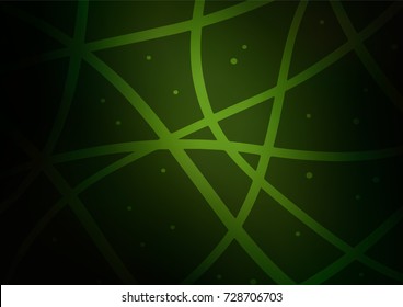 Dark Green vector indian curved pattern. Glitter abstract illustration with doodles and Zen tangles. The doodle design can be used for your web site.