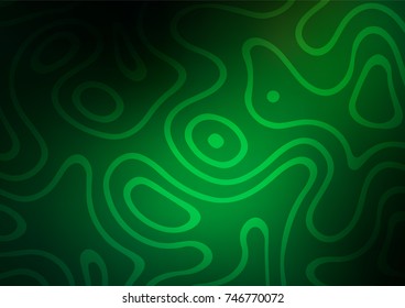 Dark Green vector indian curved texture. Decorative shining illustration with doodles on abstract template. The pattern can be used for coloring books and pages for kids.