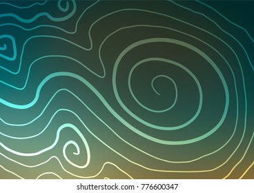Dark Green vector indian curved texture. A vague abstract illustration with doodles in Indian style. The pattern can be used for coloring books and pages for kids.