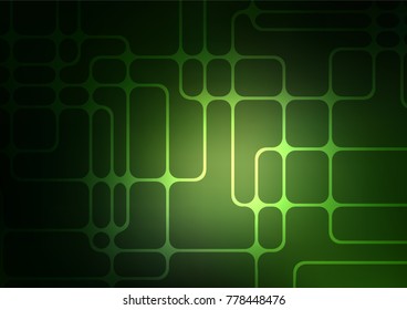 Dark Green vector indian curved texture. A vague abstract illustration with doodles in Indian style. The elegant pattern can be used as a part of a brand book.