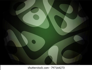Dark Green vector indian curved template. Decorative shining illustration with doodles on abstract template. Brand-new design for your business.