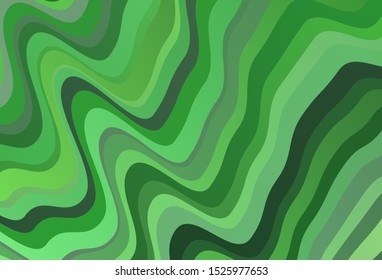 Dark Green vector layout with bent lines. A completely new colorful illustration in simple style. Colorful wave pattern for your design.