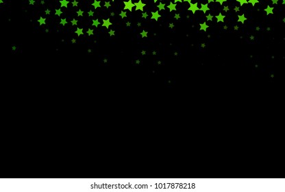 Dark Green vector layout with bright stars. Modern geometrical abstract illustration with stars. The template can be used as a background.