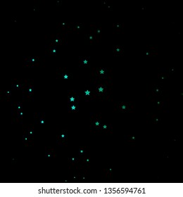 Dark Green vector layout with bright stars. Colorful illustration in abstract style with gradient stars. Pattern for wrapping gifts.