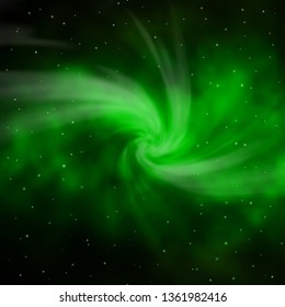 Dark Green vector layout with bright stars. Colorful illustration with abstract gradient stars. Pattern for websites, landing pages.