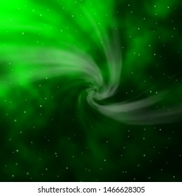 Dark Green vector layout with bright stars. Modern geometric abstract illustration with stars. Best design for your ad, poster, banner.