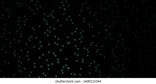 Dark Green vector layout with bright stars. Blur decorative design in simple style with stars. Pattern for wrapping gifts.