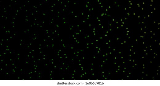 Dark Green vector layout with bright stars. Blur decorative design in simple style with stars. Theme for cell phones.
