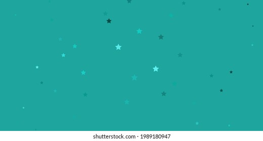 Dark Green vector layout with bright stars. Modern geometric abstract illustration with stars. Pattern for new year ad, booklets.