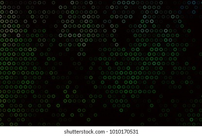 Dark Green vector  layout with circle shapes. Blurred decorative design in abstract style with bubbles. Beautiful design for your business natural advert.