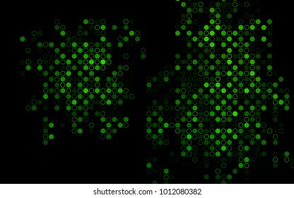 Dark Green vector  layout with circle shapes. Blurred decorative design in abstract style with bubbles. The pattern can be used for aqua ad, booklets.
