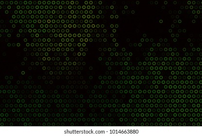 Dark Green vector  layout with circle shapes. Illustration with set of shining colorful abstract circles. The pattern can be used for beautiful websites.