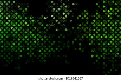 Dark Green vector  layout with circle shapes. Blurred decorative design in abstract style with bubbles. The pattern can be used for aqua ad, booklets.