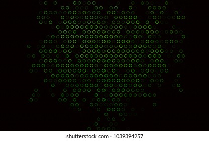 Dark Green vector  layout with circle shapes. Blurred decorative design in abstract style with bubbles. The pattern can be used for ads, leaflets of liquid.