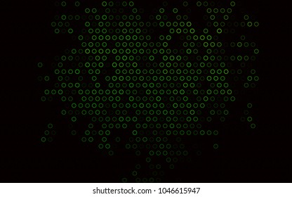 Dark Green vector  layout with circle shapes. Blurred decorative design in abstract style with bubbles. New design for ad, poster, banner of your website.