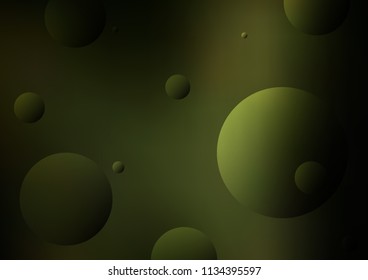 Dark Green vector layout with circle shapes. Beautiful colored illustration with blurred circles in nature style. The pattern can be used for ads, leaflets of liquid.
