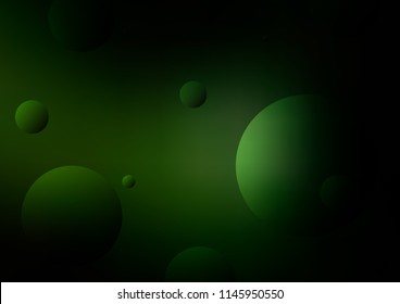 Dark Green vector layout with circle shapes. Blurred bubbles on abstract background with colorful gradient. The pattern can be used for beautiful websites.