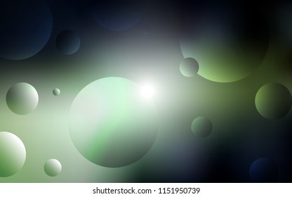Dark Green vector layout with circle shapes. Abstract illustration with colored bubbles in nature style. Completely new template for your brand book.